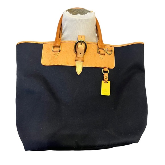 Dooney & Bourke Black and Tan Tote Bag - Picture 2 of 16